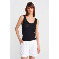 Strukturierter Pointelle-Strick-Top