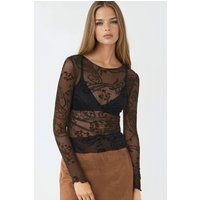 Transparente Paisley-Flock-Bluse