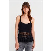 Strukturierte Peplum-Strick-Cami