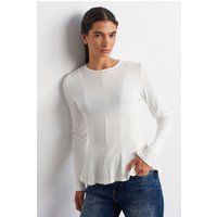Strukturierte Strick-Peplum-Bluse