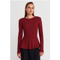 Strukturierte Peplum-Strickbluse