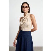 Elegantes Neckholder-Top mit Wasserfallkragen