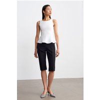 Ärmellose Crepe-Peplum-Bluse