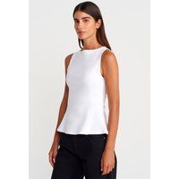 Elegantes Peplum-Top mit U-Boot-Ausschnitt