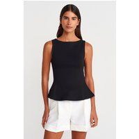 Elegantes ärmelloses Peplum-Jersey-Top