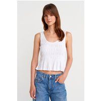Gesmoktes Baumwoll-Modal Peplum Top