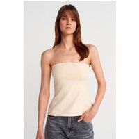 Schlichtes Trägerloses Slim-Fit Bandeau-Top