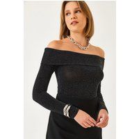 Elegantes schimmerndes Off-Shoulder-Top
