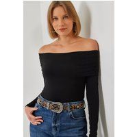 Elegantes schulterfreies Langarm-Top