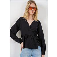 Crepe-Wickelbluse mit Bindedetail