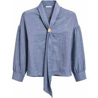 V-Ausschnitt-Bluse mit Metalldetail