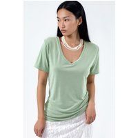 Weiche Modalbluse mit V-Ausschnitt