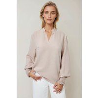 V-Ausschnitt Bluse mit Smok-Manschetten