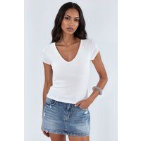 Essentielles T-Shirt mit V-Ausschnitt