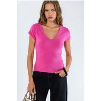 V-Ausschnitt Shirt aus Modal-Baumwollmix