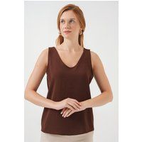 Minimalistische ärmellose V-Ausschnitt Bluse