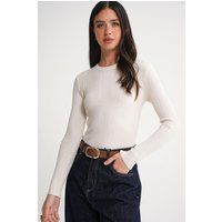 Schmales Langarmshirt mit Rippenstruktur