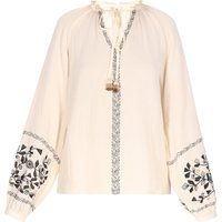Bestickte Boho-Bluse mit Quasten
