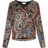 Elegante Paisley-Bluse mit V-Ausschnitt