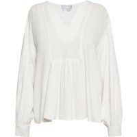Fließende V-Ausschnitt Bluse mit Puffärmeln