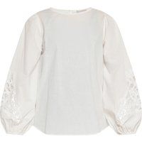Romantische Bluse mit Spitzen-Puffärmeln