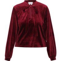Samtbluse mit Schluppenkragen und Bischofsärmeln