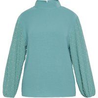 Elegante strukturierte Bluse mit Laternenärmeln