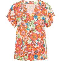 Retro-Blumenmuster mit V-Ausschnitt