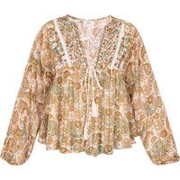 Bestickte Boho-Bluse mit Paisleymuster