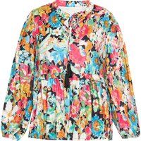 Farbenfrohe Boho-Stufenbluse mit Blumenmuster