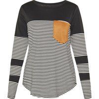 Gestreiftes Langarmshirt mit Tasche
