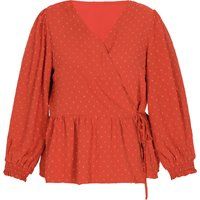 Elegante Wickelbluse mit Bischofsärmeln