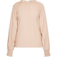 Hochgeschlossene Bluse mit Smok-Schultern