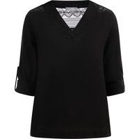 Elegante V-Ausschnitt Bluse mit Spitze
