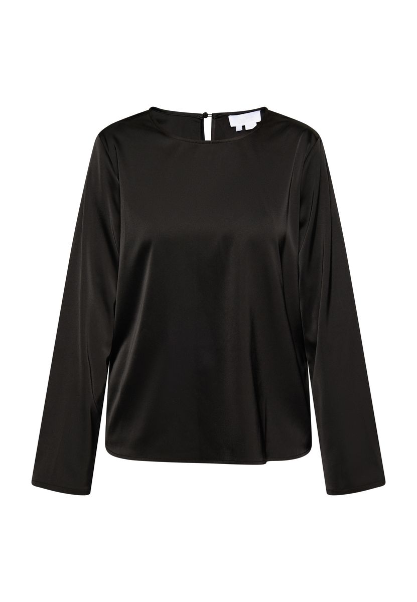 Minimalistische Langarm-Satinbluse