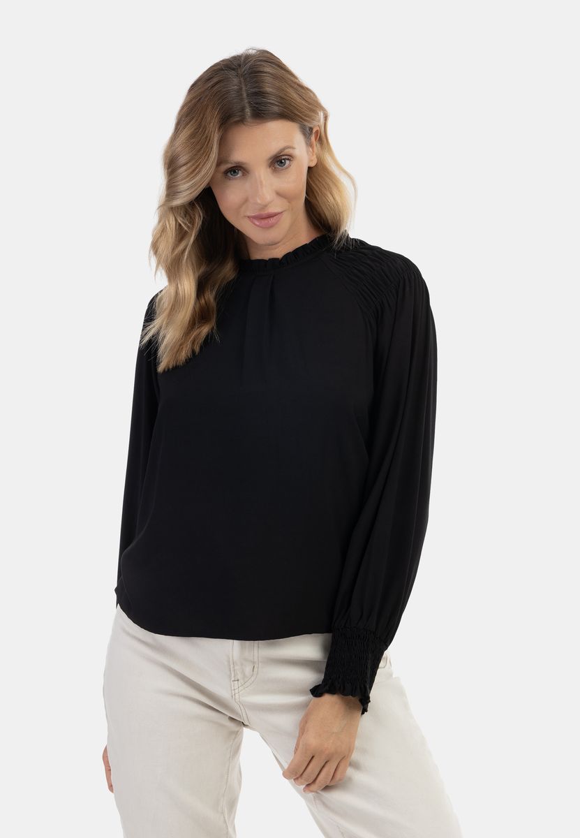 Romantische Bluse mit Rüschen-Kragen