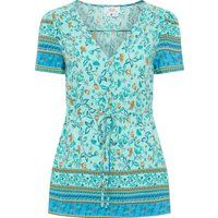 Boho-Bluse mit floraler Bordüre