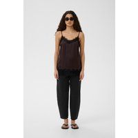 Satin-Camisole mit Spitzenbesatz