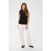 Ärmellose Bluse mit Spitzendetails
