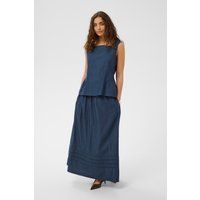 Ärmelloses Denim-Top mit Schößchen