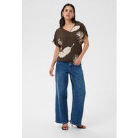 Locker geschnittene Bluse mit Blattmuster
