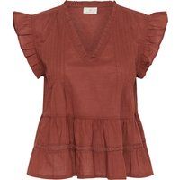 Peplum-Bluse mit Biesen und Flügelärmeln