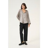 Fließendes Satin-Top mit Punkten