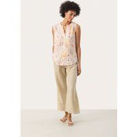 Ärmellose Bluse mit Paisley-Print