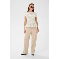 Gesmoktes Peplum-Oberteil mit Print