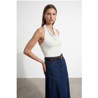 Neckholder-Top mit Wasserfallausschnitt