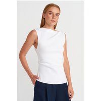 Elegantes ärmelloses Stricktop mit Drapierung