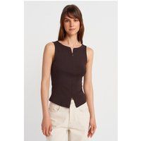 Ärmelloses Slim-Fit-Top mit Reißverschluss
