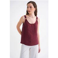 Ärmellose Bluse mit Ring-Details