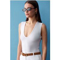 Ärmelloser Bodysuit mit U-Ausschnitt